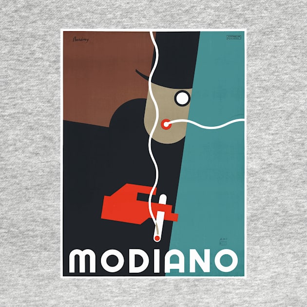 Modiano, Man with Monocle - Vintage Art Deco Advertising Poster Design by Naves